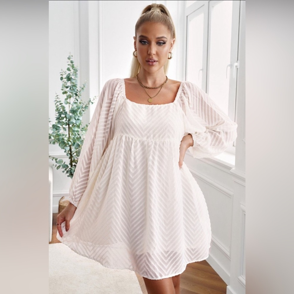 Whispering Willow Mini Balloon Sleeve Dress